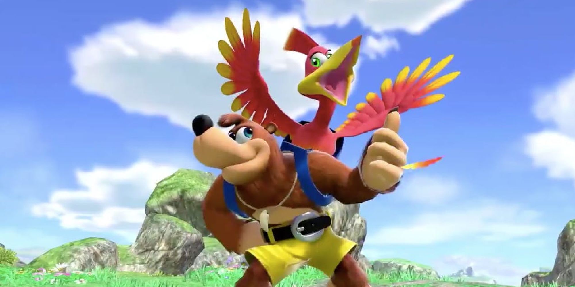 Banjo and Kazooie on Spiral Mountain in Super Smash Bros Ultimate