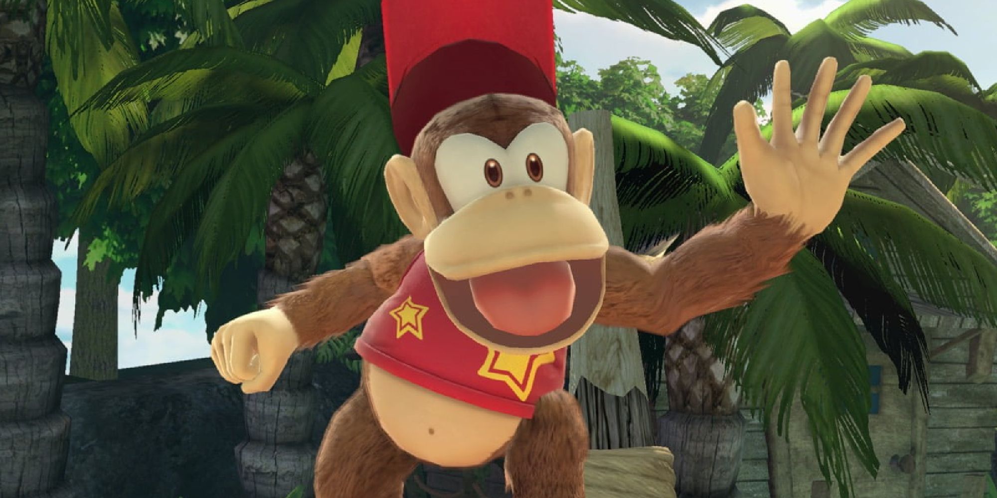 Diddy Kong taunting in Super Smash Bros Ultimate