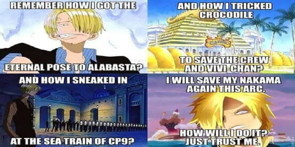 Meme explain how One Piece's Sanji will save his friends