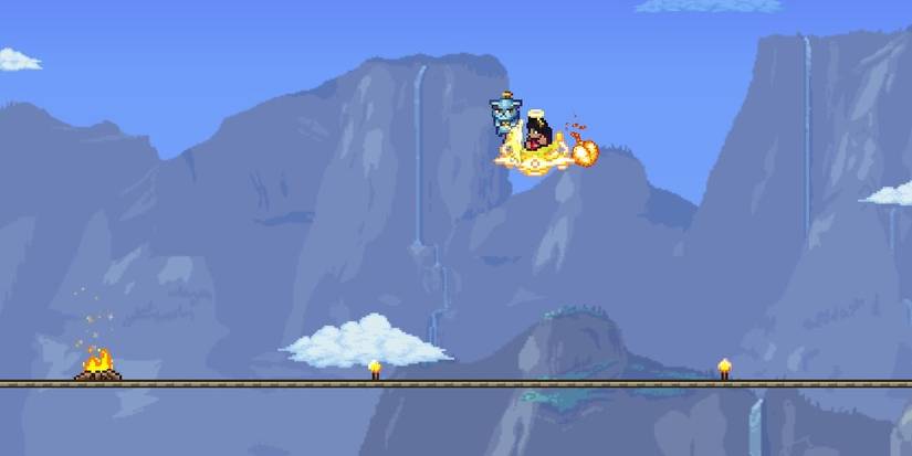 Terraria skybridge and UFO