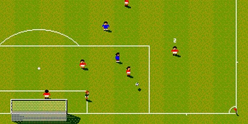 Birds eye view of the pitch Sensible Soccer