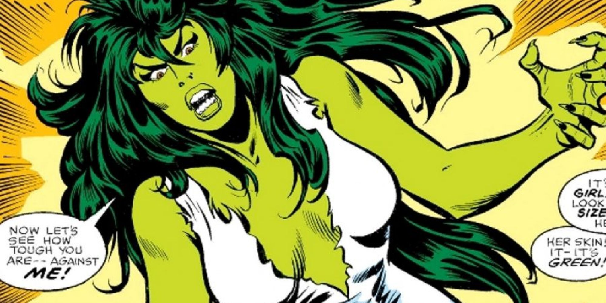 She-Hulk after transforming for the first time in the comics