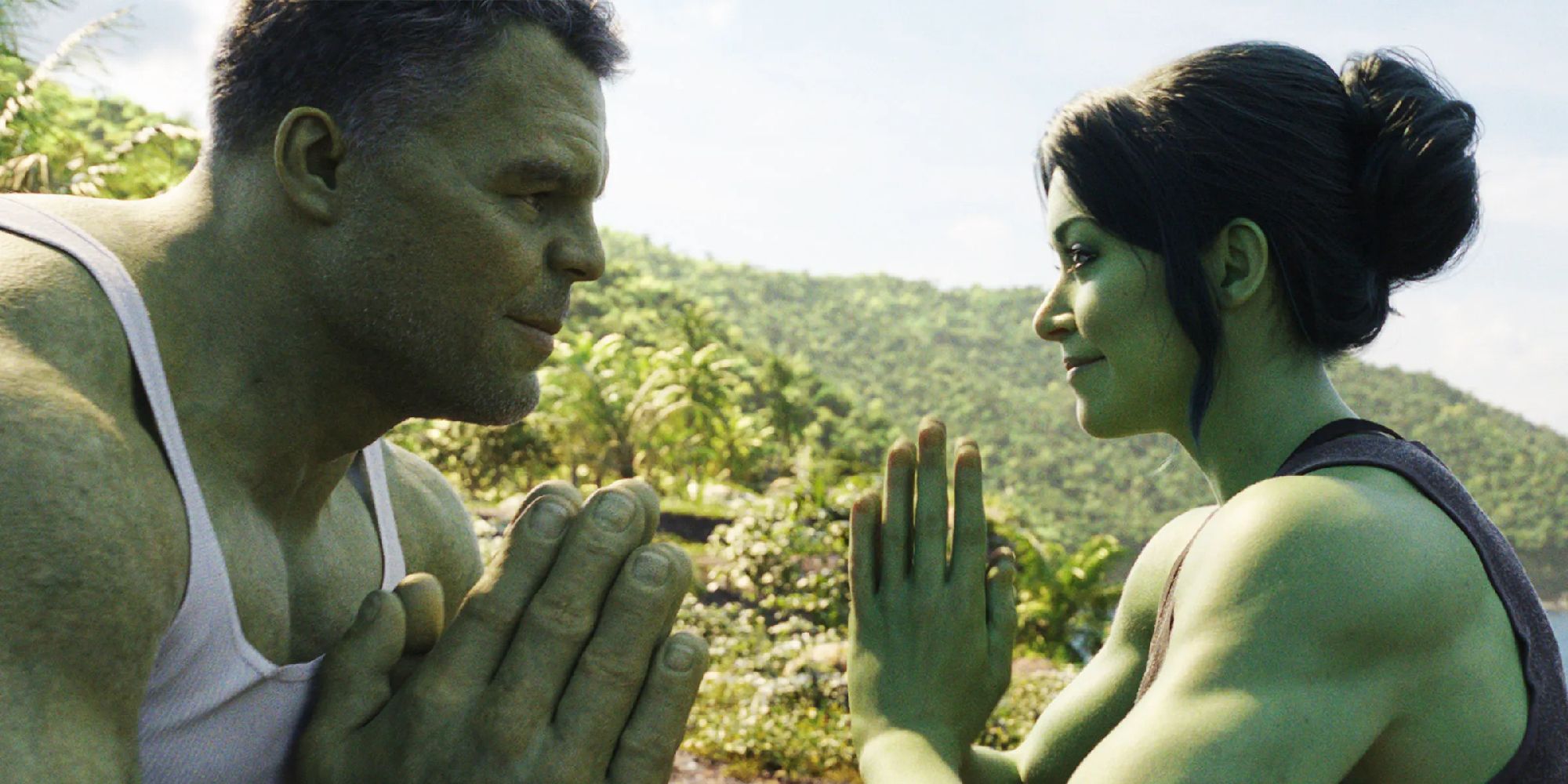 Hulk and She-Hulk training together in "She-Hulk: Attorney-at-Law"