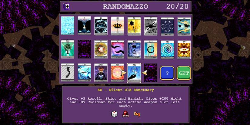 Silent Old Sanctuary Arcana in Vampire Survivors