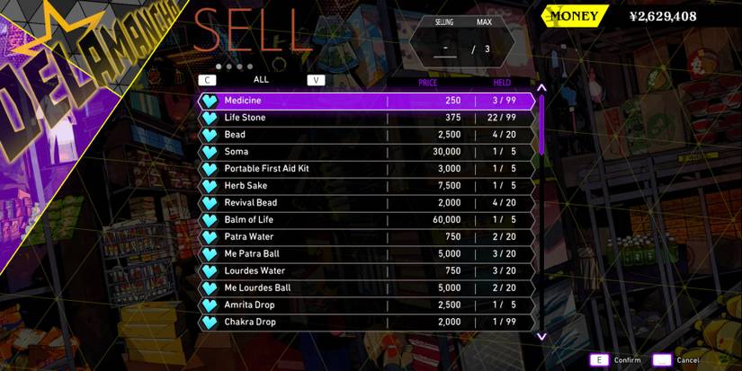 Soul Hackers 2 Selling Belongings 