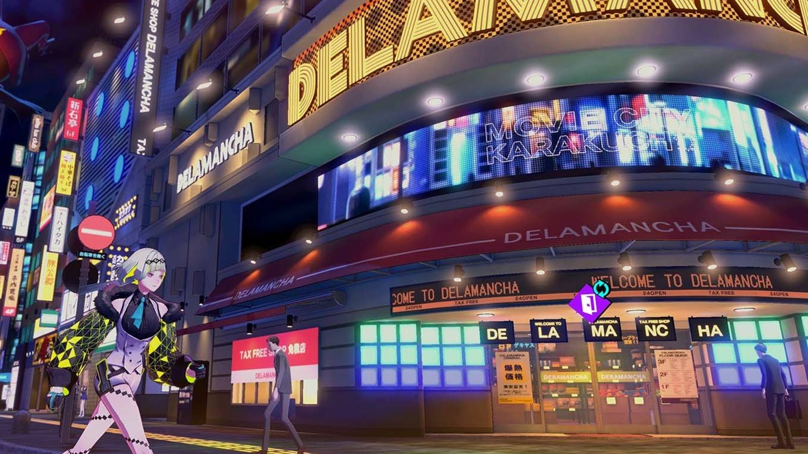 SoulHackers2 night time city