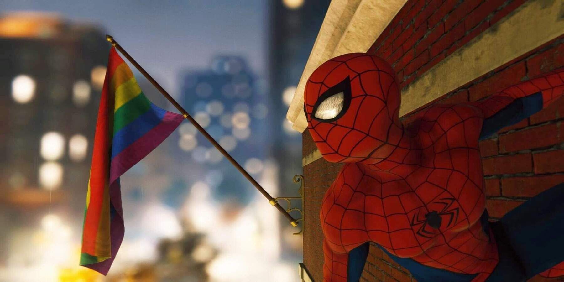 Spider-Man with Pride Flag