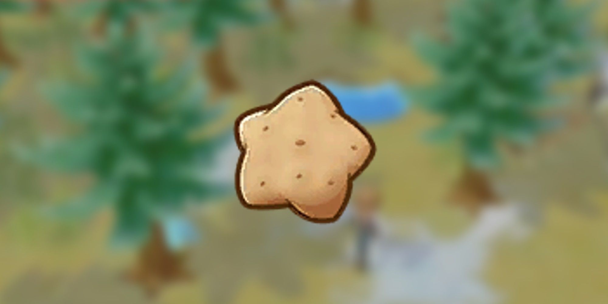 Star Potato in front of a snowy background in Story of Seasons: Pioneers of Olive Town