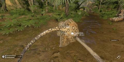 A Stingray Caught on the end of a spear in Green Hell