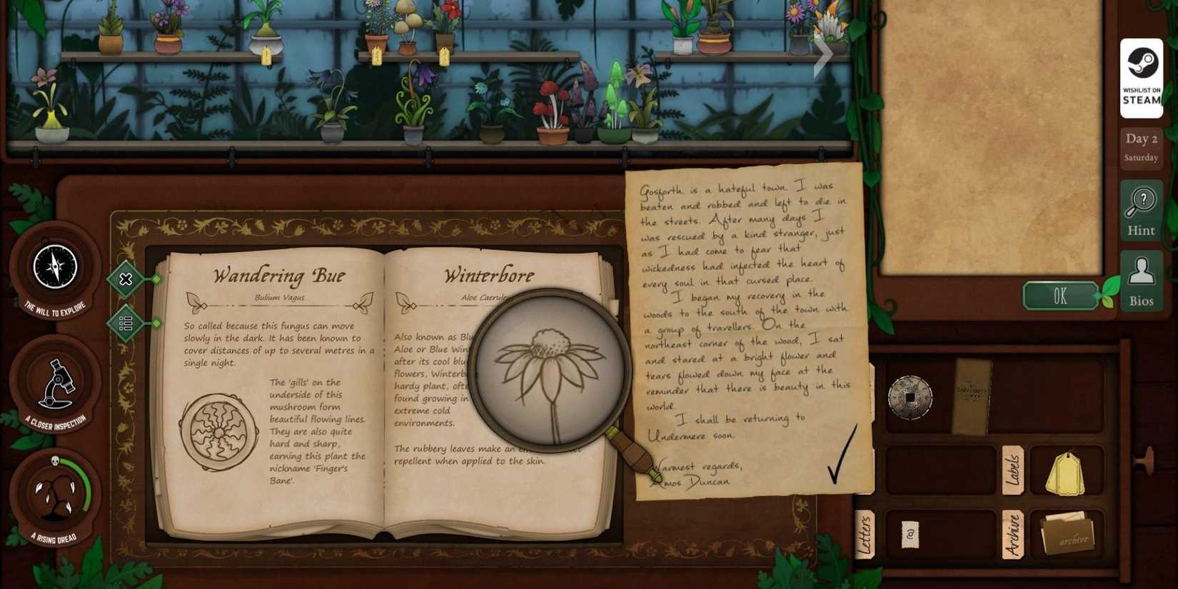 book and notes in Strange Horticulture