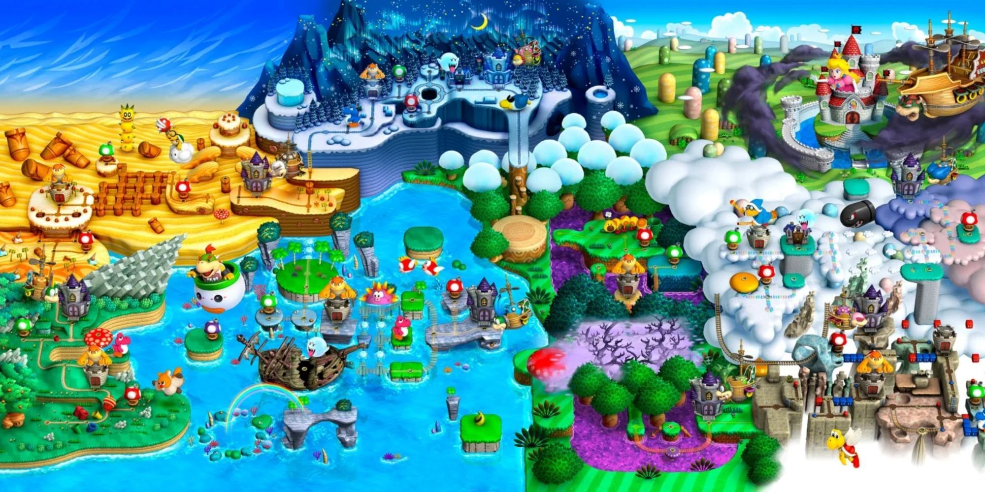 World map of New Super Mario Bros U