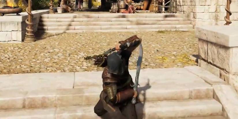 Alexios swinging the Sword of Kings