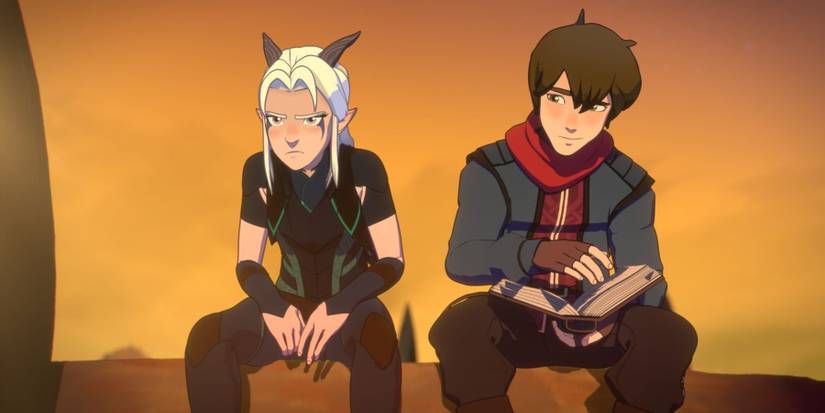 Callum and Rayla in The Dragon Prince