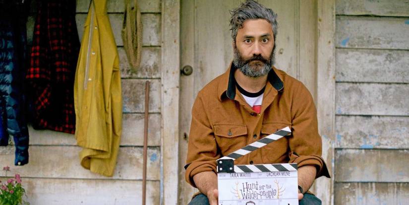 Taika Waititi on the set of Hunt for the Wilderpeople