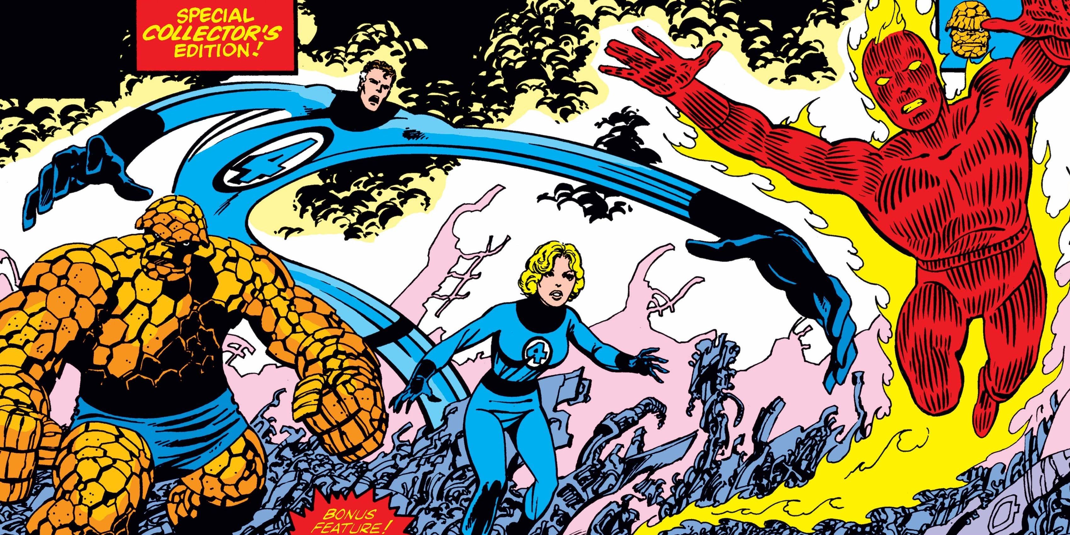The Fantastic Four in a Marvel comic book