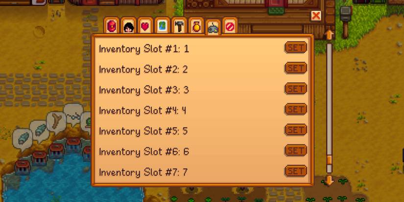 The Hotbar Keys in the Menu