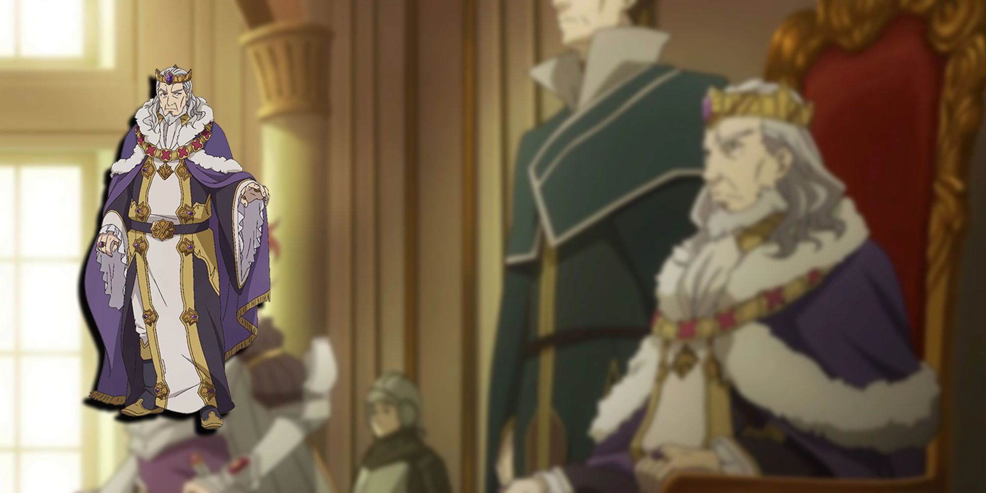 The Rising Of The Shield Hero - The Ex-King Named Trash Sitting In His Throne With A PNG Of Him Overlaid On Top