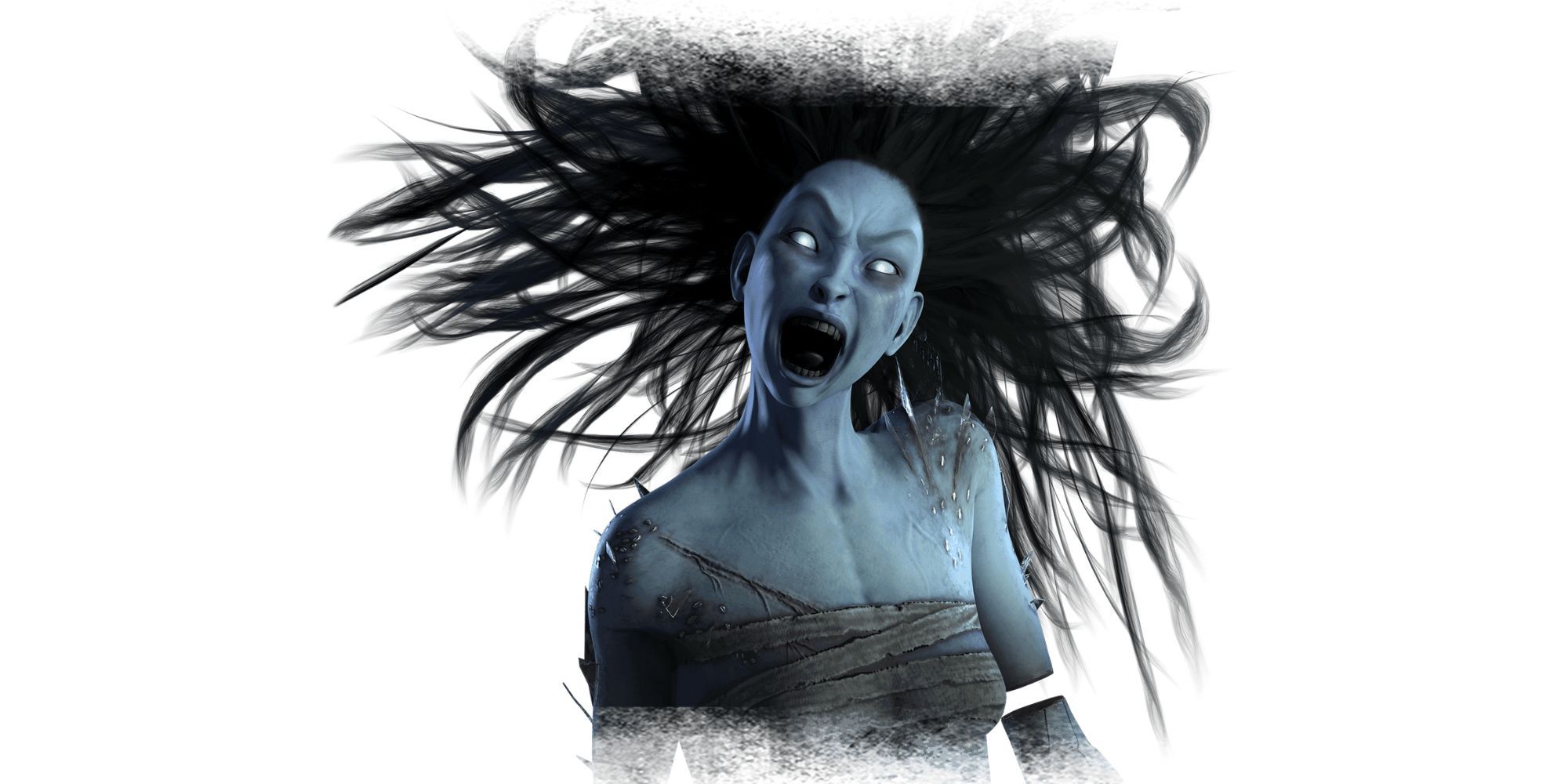 closeup of The Spirit screaming in Dead By Daylight