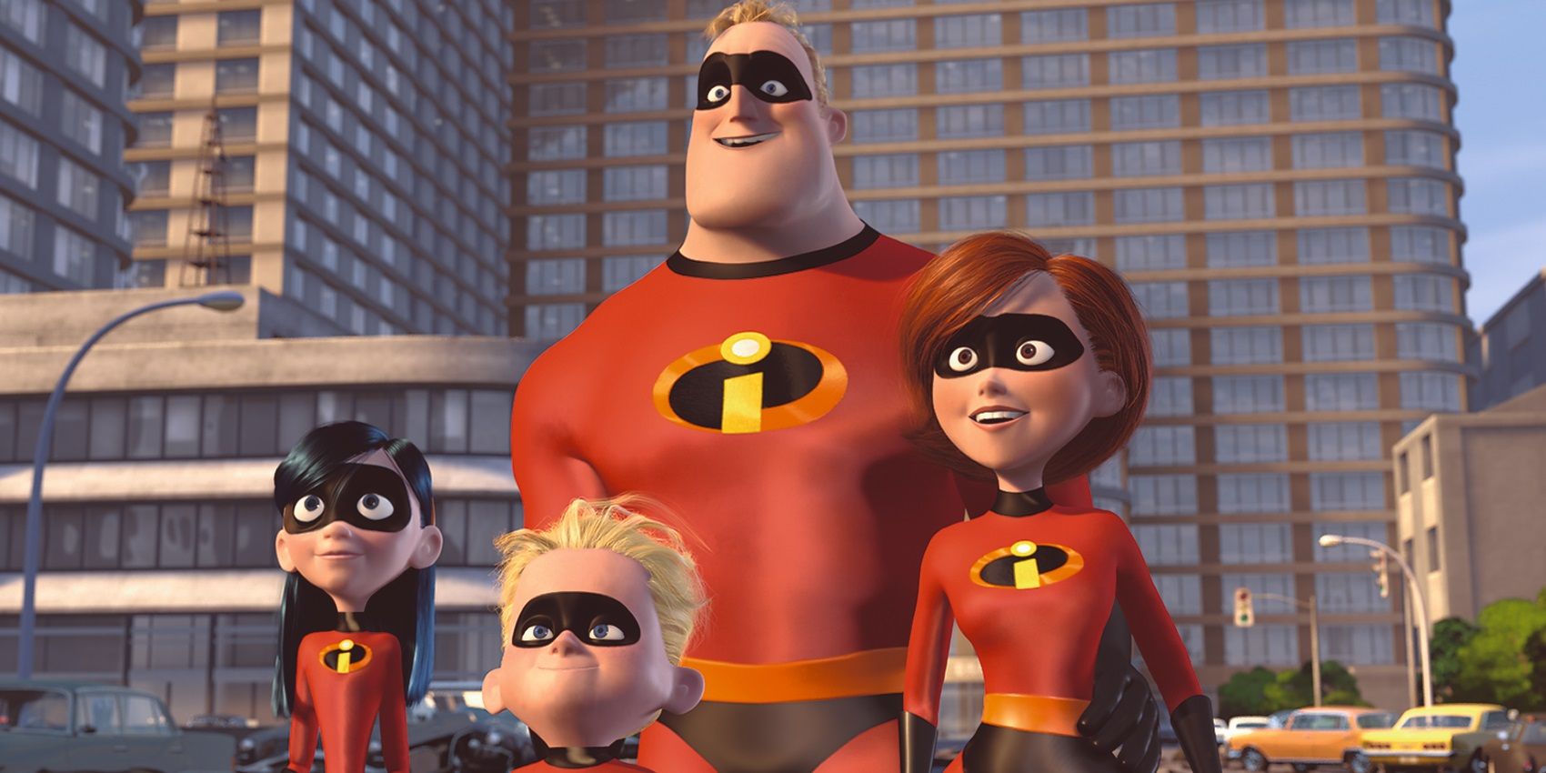 The family gathers after the final battle in The Incredibles
