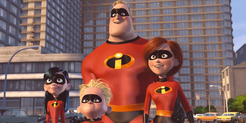 The family gathers after the final battle in The Incredibles