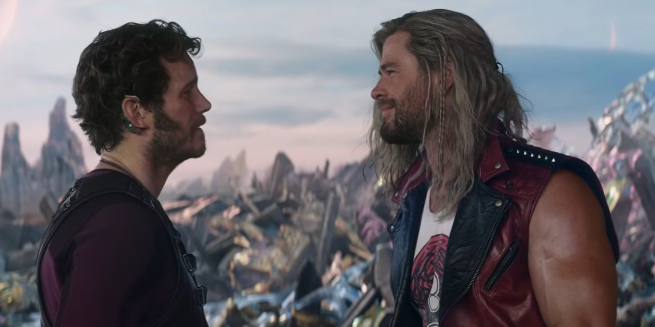 Thor talking to Star-Lord in Thor Love and Thunder