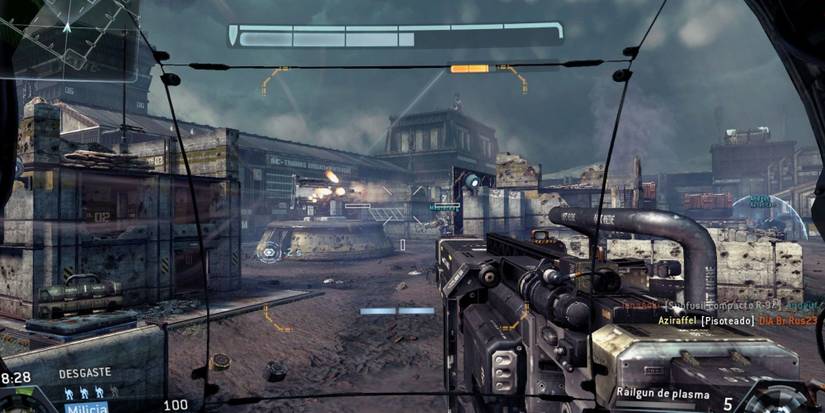 Titan mech on a large futuristic battlefield