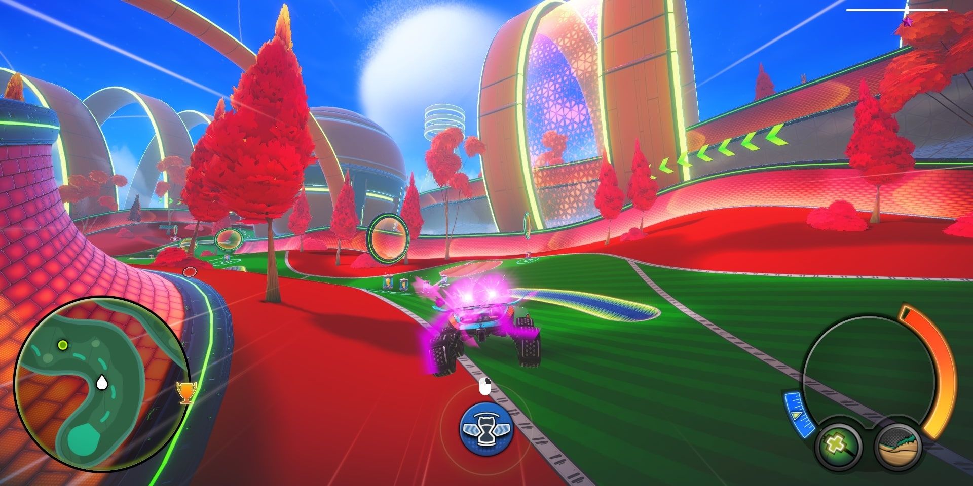 Boosting in the air in Turbo Golf Racing