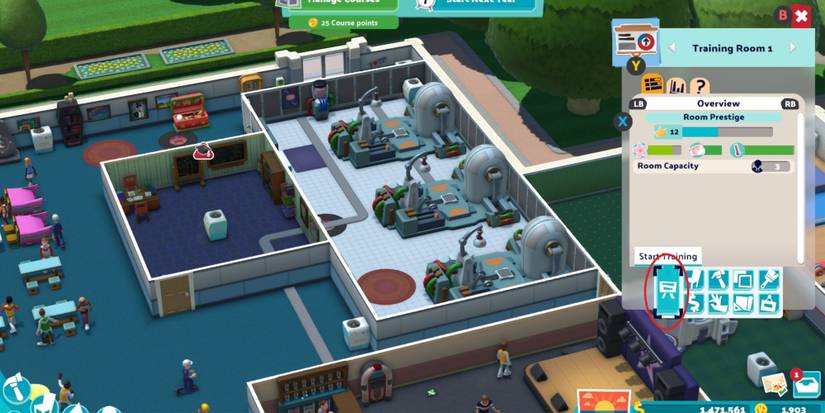 Two Point Campus Button To Get Training Started