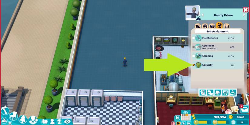 Two Point Campus Checking Only Security For A Janitor