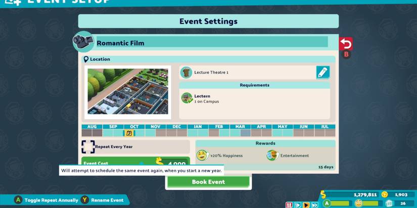 Two Point Campus Setting An Event To Repeat