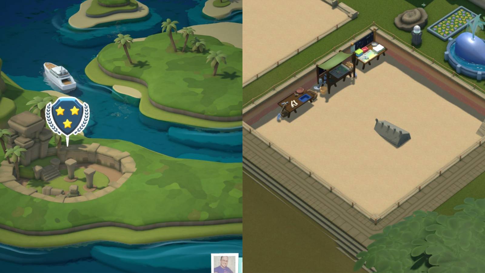 Two Point Campus Three Star Pebberley Ruins Collage