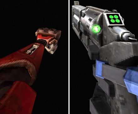 Shows a player punching with the Knuckleblaster and the Marksman Revolver from Ultrakill