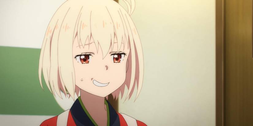 chisato looking nervous, lycoris recoil