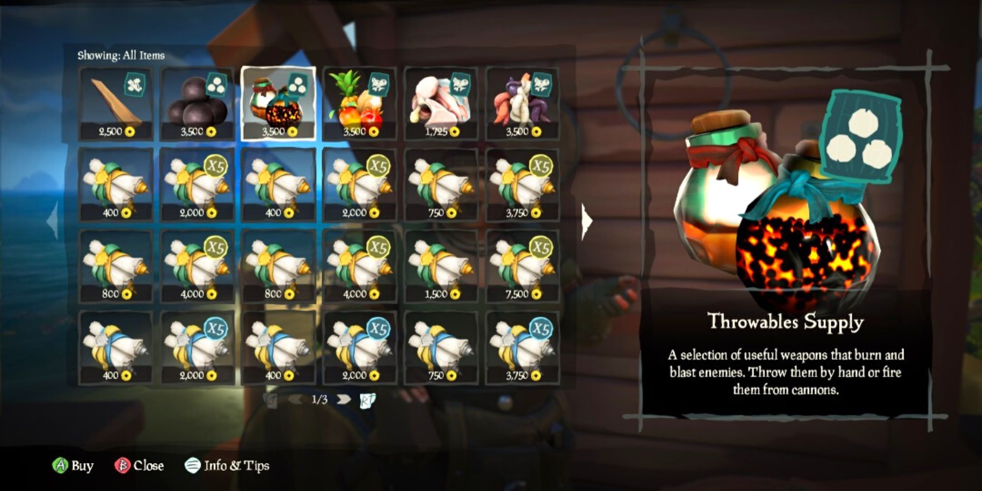 Throwables Supply In Sea Of Thieves