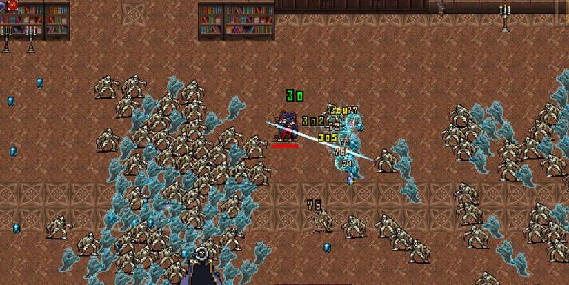 Big Trouser using the Victory Sword in Vampire Survivors