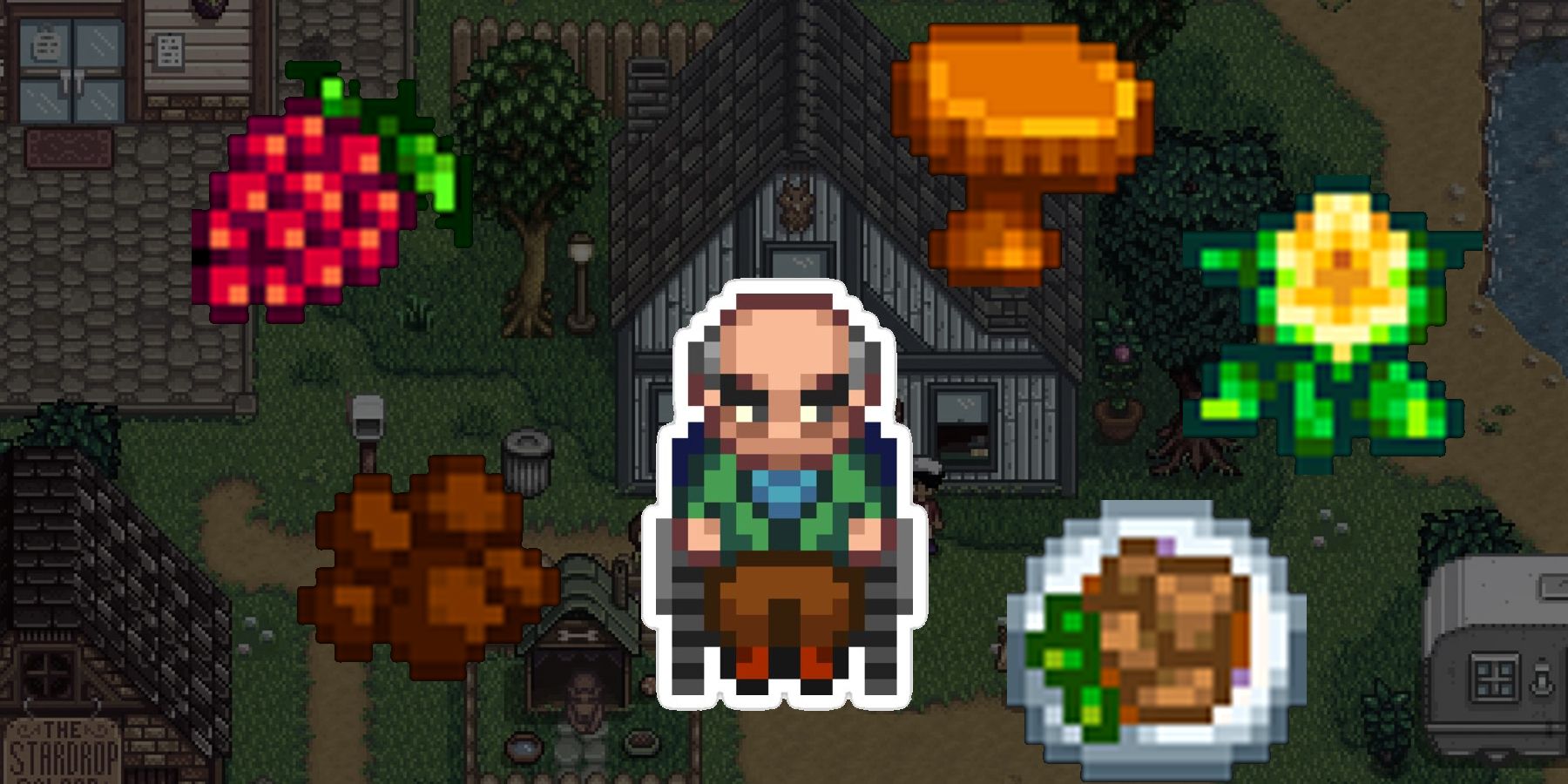 Various gifts for George in Stardew Valley