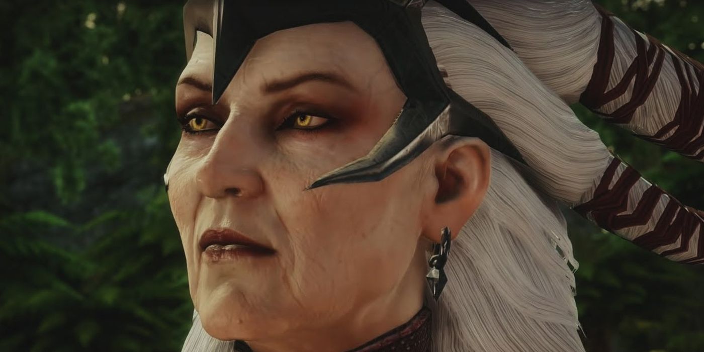 A close up of Flemeth from Dragon Age: Inquisition