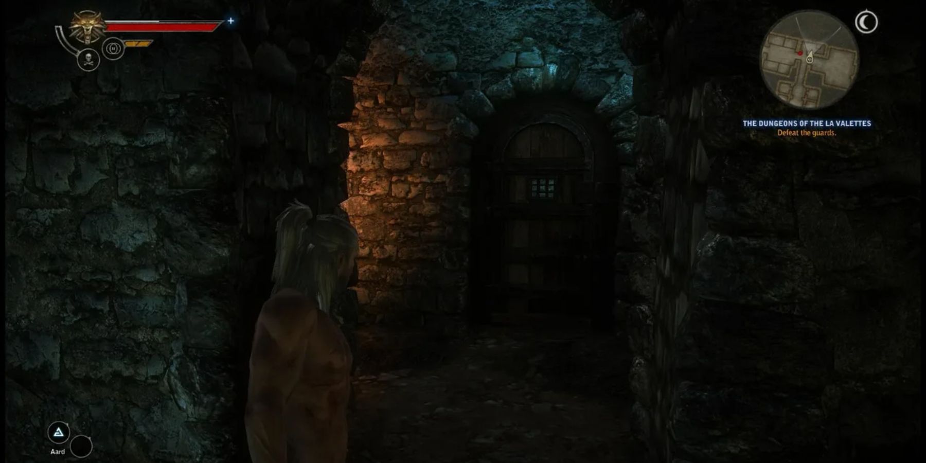 Geralt in the Dungeons of the La Valettes in the Witcher 2