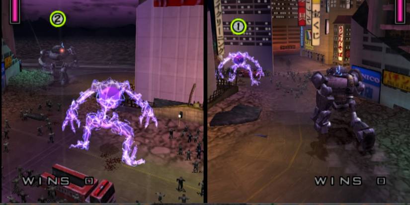 War of the Monsters split sceen versus