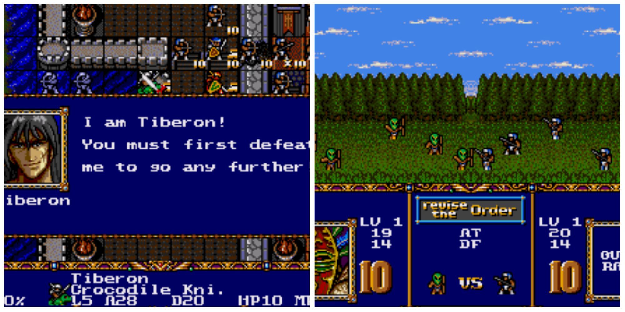 Left - Conversation with Tiberon, Right - Battle in a forest