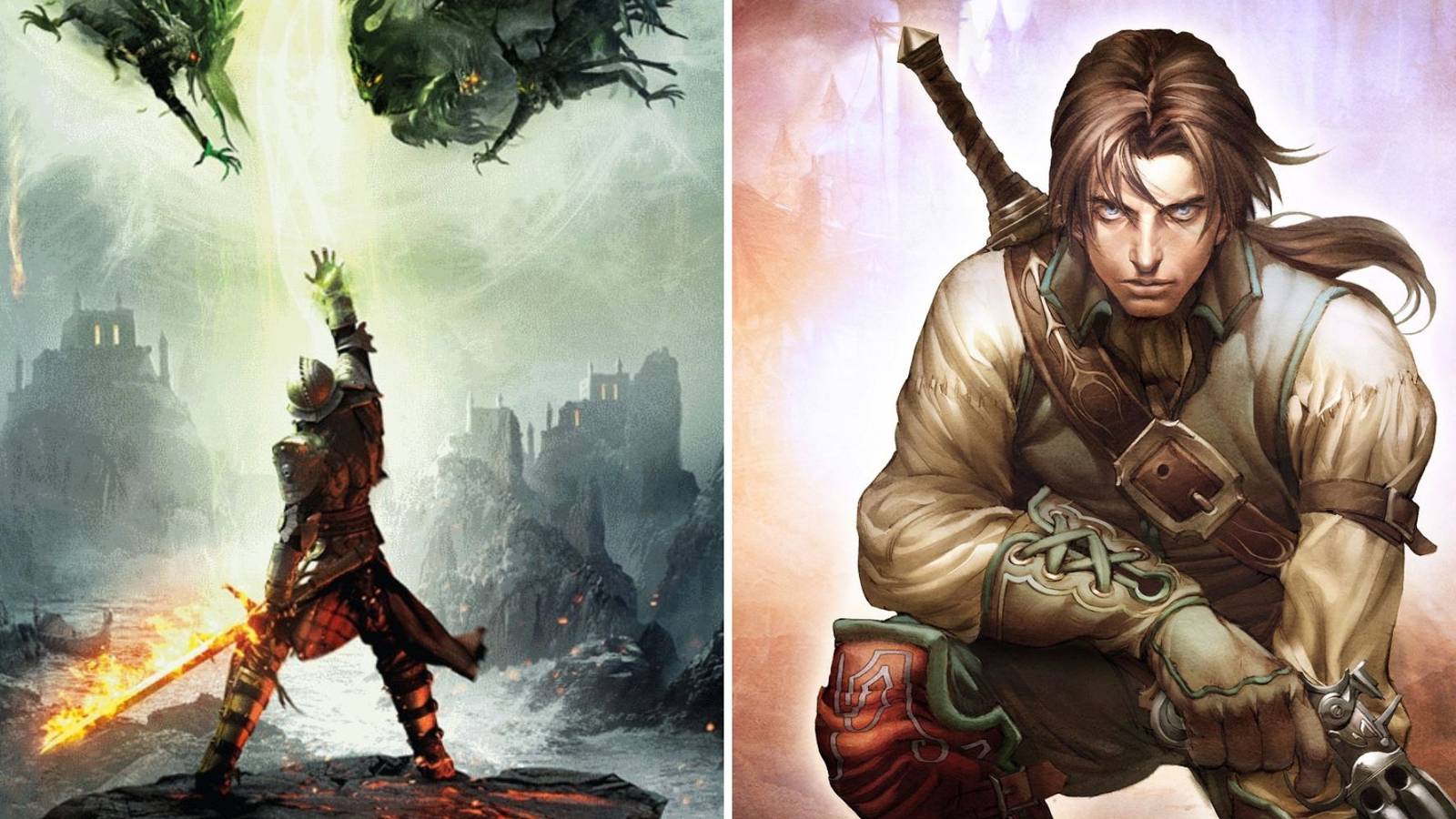 Cover art from Dragon Age Inquisition and Fable 2