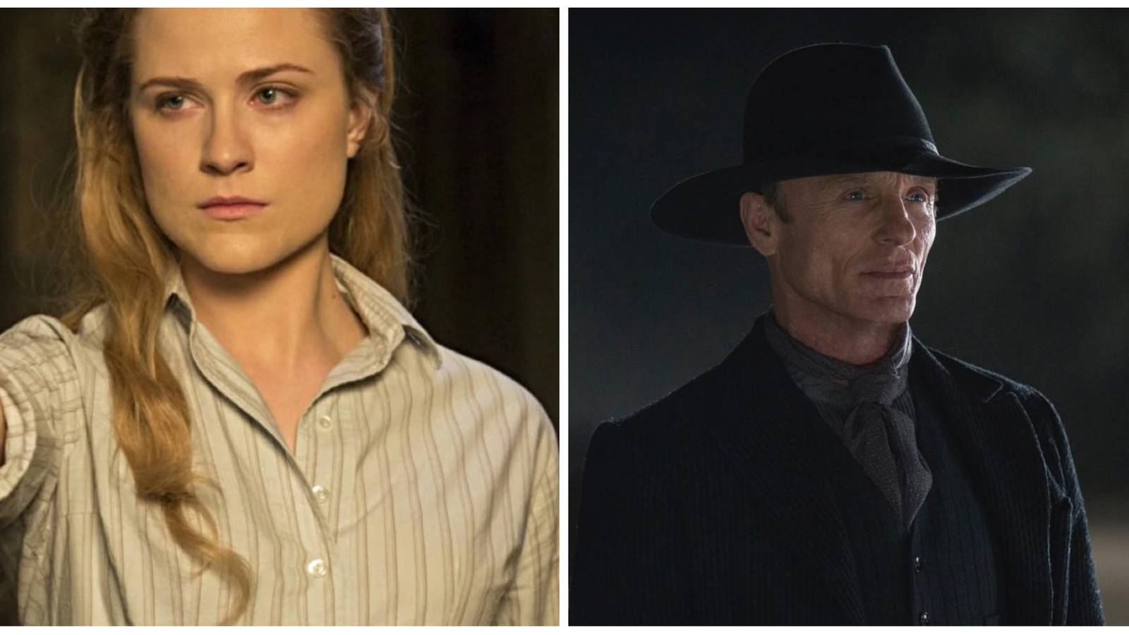 Westworld Dolores and Man In Black split image