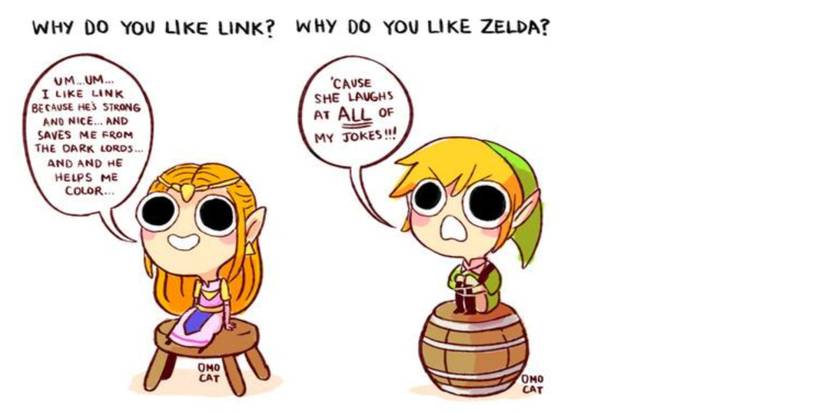 Link and Zelda saying why they like each other