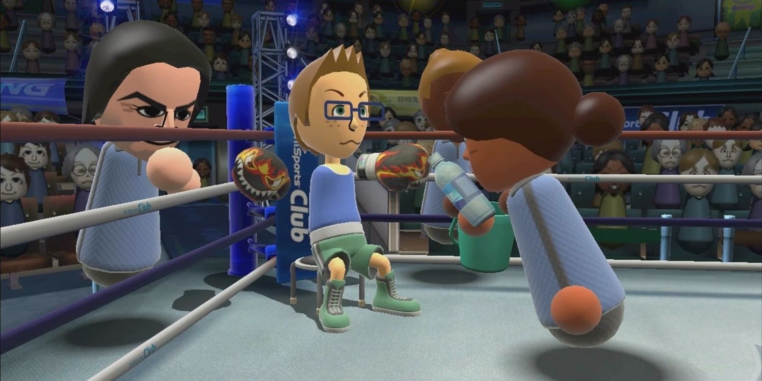 A Mii resting after boxing in Wii Sports