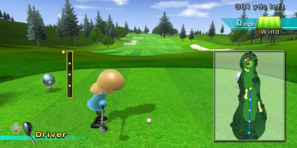 Golfing on Wii Sports