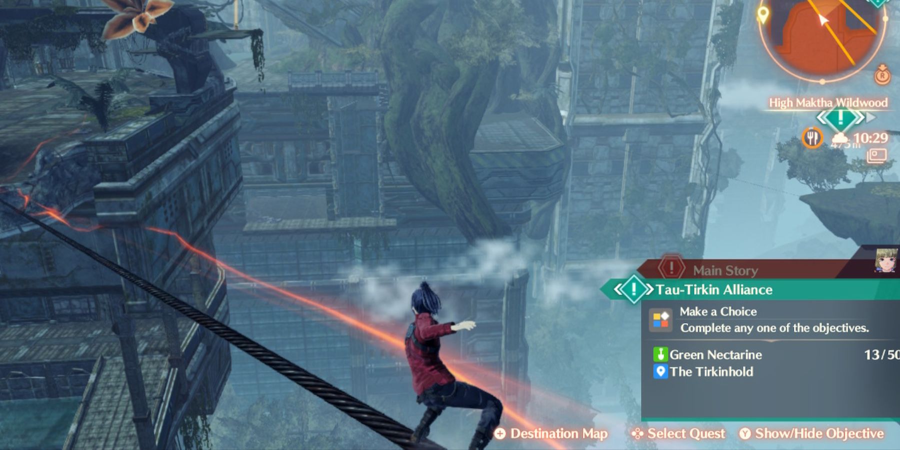 Xenoblade  3 Noah using the Rope Sliding Skill