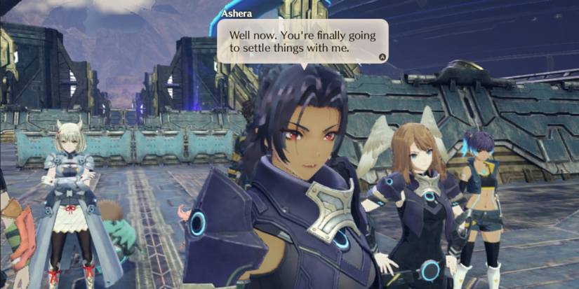 Xenoblade 3 Ashera confronting the 3 Ravens