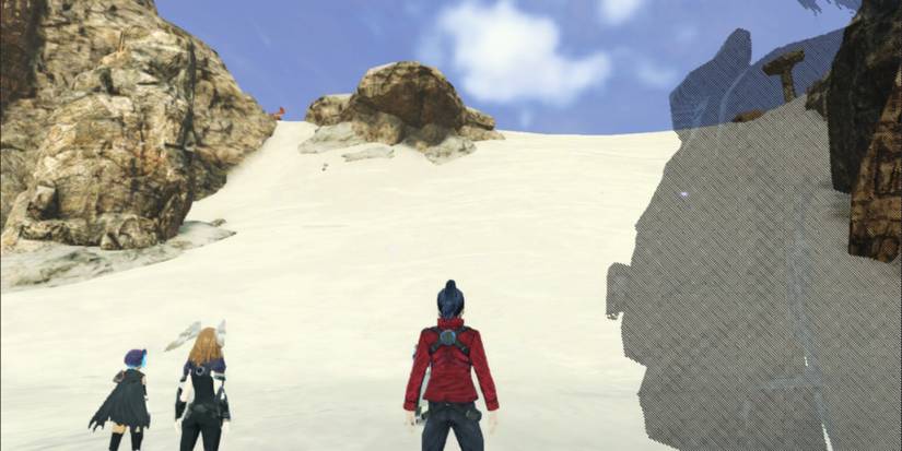 Xenoblade 3 Noah and party using skree walking