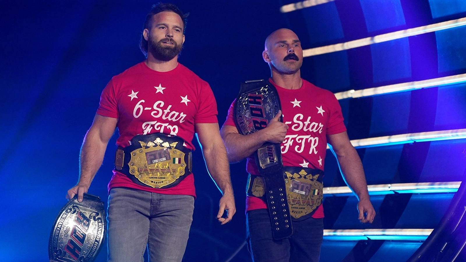 The current RoH, IWGP, and AAA tag champs will not be in the launch version of AEW Fight Forever.