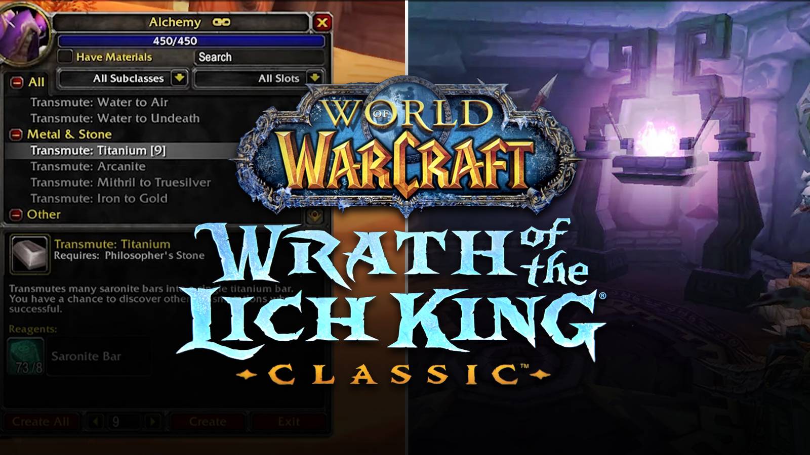 level 1 to 450 alchemy in wotlk classic wow
